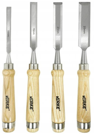 VERKE V05078 ZESTAW DŁUT DO DREWNA DŁUTA STOLARSKIE 4 sztuk