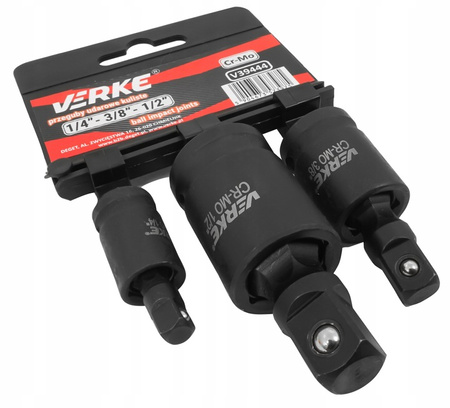 VERKE V39444 PRZEGUBY UDAROWE KULISTE 1/4", 3/8", 1/2"