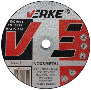 VERKE V44121 TARCZA do cięcia METALU 230mm x 2,0mm x 22,2