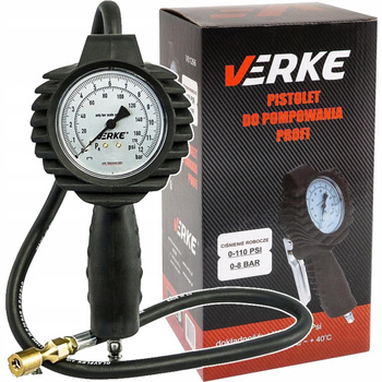 VERKE V81266 PISTOLET DO POMPOWANIA KÓŁ MANOMETREM PROFI