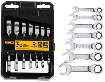 DeWALT DWMT19261 KLUCZE Z GRZECHOTKĄ 7 EL 10-19 mm