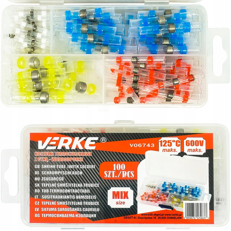 VERKE V06743 KOSZULKI TERMOKURCZLIWE Z CYNĄ 100SZT