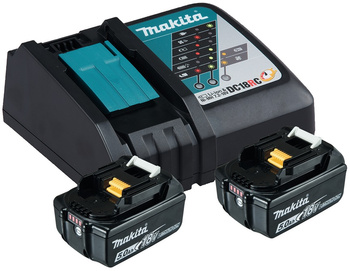 MAKITA ZESTAW ZASILAJĄCY 18V ŁADOWARKA + 2x5,0Ah BL1850B + DC18RC