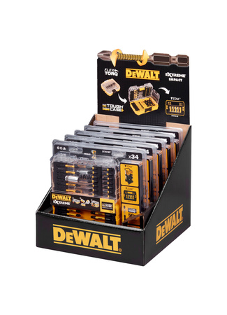 DEWALT DT70746T ZESTAW 34 SZT. KOŃCÓWEK UDAROWYCH 1/4" EXTREME FLEXTORQ 25MM I 57MM SMALL TOUGH CASE+