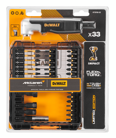 DeWALT DT70782 ZESTAW BITÓW Z UCHWYTEM KĄTOWYM MCLAREN BLACK EDITION