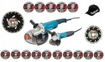 MAKITA DK0057 Zestaw 2x Szlifierka 125mm + 230mm + SET