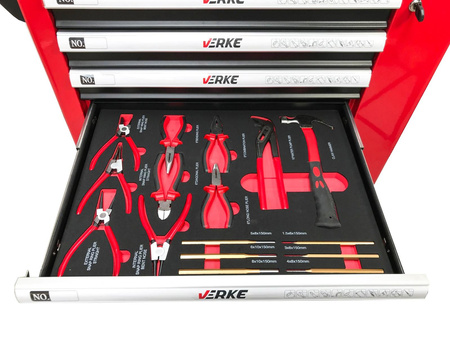 VERKE V33107 SZAFKA NARZĘDZIOWA 7+1 SZUFLAD + 250 NARZĘDZI