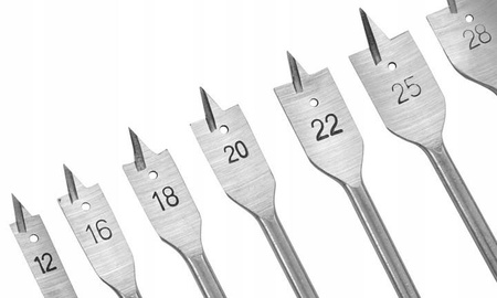 VERKE V05075 WIERTŁA DO DREWNA PIÓRKOWE 12-32mm - 8 SZTUK