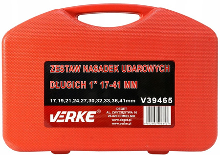 VERKE V39465 ZESTAW NASADEK UDAROWYCH 1" 17-41 MM