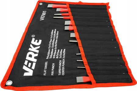 VERKE V87001 ZESTAW WYBIJAKÓW WYBIJAKI PRZECINAKI PUNKTAKI 12el