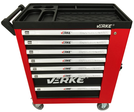 VERKE V33106 SZAFKA NARZĘDZIOWA 7+1 SZUFLAD + 155 NARZĘDZI