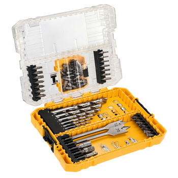 DEWALT DT70757 ZESTAW 55 SZT. KOŃCÓWEK PH, PZ, TX, SL, WIERTEŁ DO METALU I DREWNA TOUGH CASE TOUGHCASE+