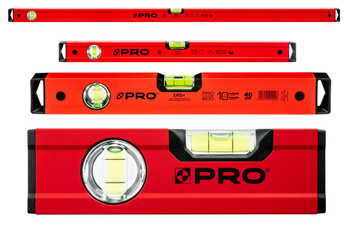PRO 3-01-01-A1-Z04 ZESTAW POZIOMNIC PRO600 CZERWONA 17,40,60,120CM