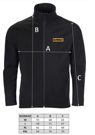 KURTKA SOFTSHELL MĘSKI Z LOGO DeWALT rozmiar M