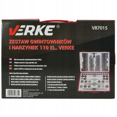 VERKE V87015 ZESTAW GWINTOWNIKÓW I NARZYNEK 110 EL M2-M18