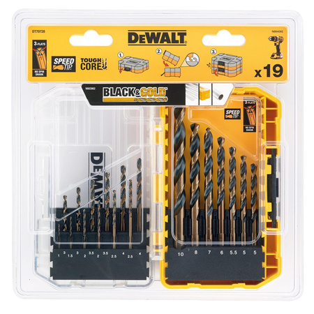 DeWALT DT70728 Zestaw wierteł do metalu HSS-G 19pc