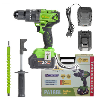 PROCRAFT PA18BL WIERTARKO WKRĘTARKA UDAROWA 50Nm AKUMULATOROWA BEZSZCZOTKOWA 2X4.0AH 20V