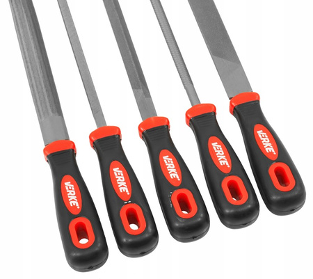 VERKE V05079 ZESTAW PILNIKÓW PILNIK ŚLUSARSKI ZDZIERAK TARNIK METALU PŁASKI OKRĄGŁY 20cm