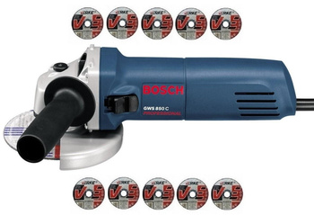 BOSCH GWS 850C SZLIFIERKA KĄT 125mm 850W +10 TARCZ