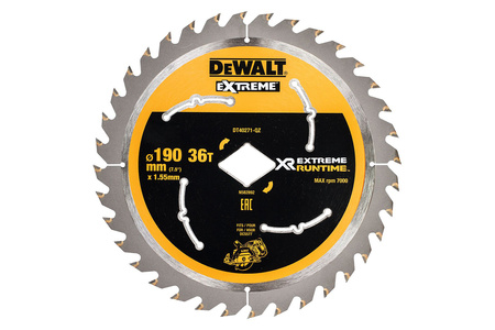 DeWALT DT40271 TARCZA PILARSKA EXTREME 190mm 36T DO DCS577