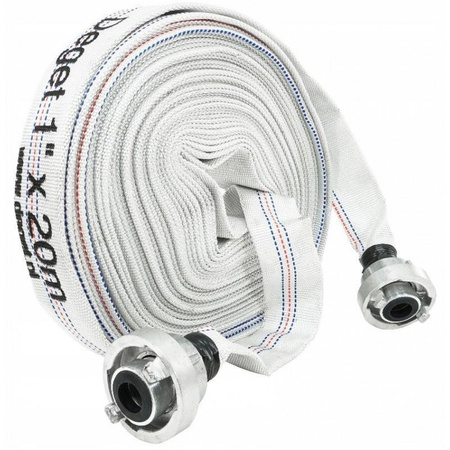 DEGET V60121 WĄŻ DO WODY BRUDNEJ STRAŻACKI 1″ 20m ZŁĄCZKI