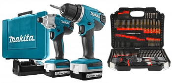 MAKITA DK1497 Zestaw Wkrętarka + Zakrętarka + 246pc