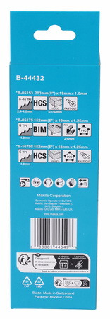 MAKITA B-44432 Zestaw Brzeszczotów do piły szablastej posuwowej 6 sztuk