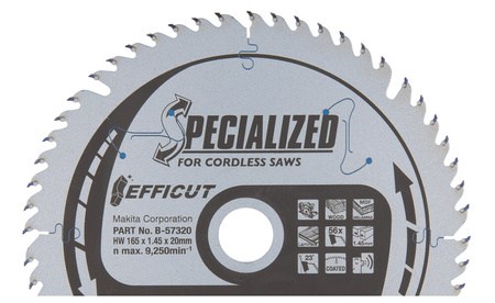 MAKITA B-57320 TARCZA TNĄCA EFFICUT 165x20MM 56Z 1SZT