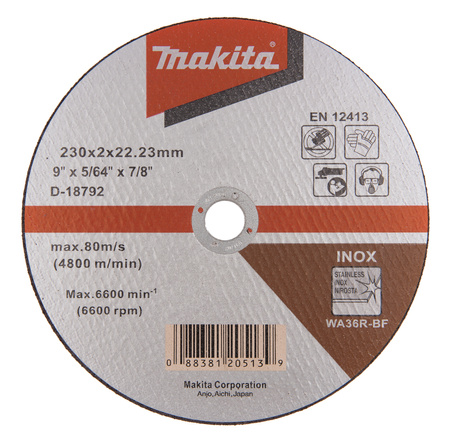 MAKITA D-18792 TARCZA TNĄCA INOX 230x2,0mm