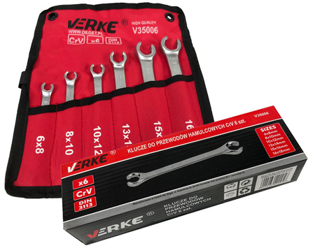 VERKE V35006 KLUCZE DO PRZEWODÓW HAMULCOWYCH 6 szt ETUI