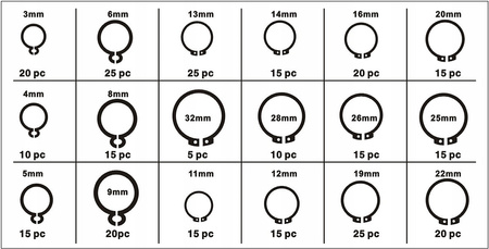 VERKE V06725 PIERŚCIENIE SEGERA ZEWNĘTRZNE SEGERY OSADCZE ZESTAW PIERŚCIENI ZEWNĘTRZNYCH 300 SZT