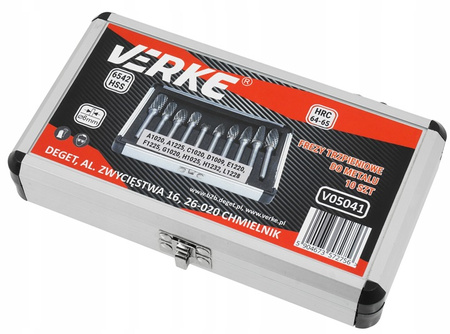 VERKE V05041 FREZY TRZPIENIOWE DO METALU HSS 10el