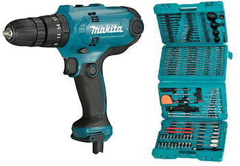 MAKITA HP0300 Wiertarko-Wkrętarka + OSPRZĘT 217 szt