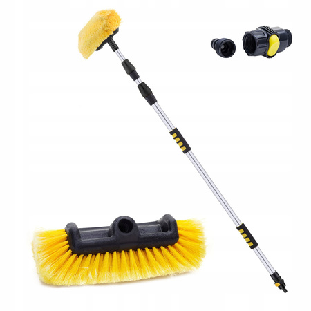 VERKE V08211 SZCZOTKA TELESKOPOWA MYCIA AUTA SAMOCHODU PANELI FOTOWOLTAICZNYCH + ZAWÓR