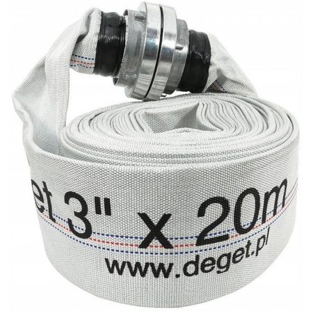 DEGET V60141 WĄŻ DO WODY BRUDNEJ STRAŻACKI 3″ 20m ZŁĄCZKI
