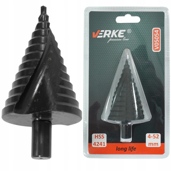 VERKE V05054 WIERTŁO STOŻKOWE STOPNIOWE SPIRALNE HSS 4-52