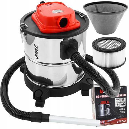 VERKE V08222 ODKURZACZ KOMINKOWY POPIOŁU GRUZU 1200W 20L