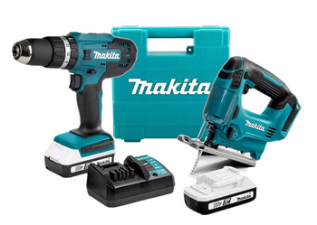 MAKITA HP488 WKRĘTARKA + JV183 WYRZYNARKA 18V + 2x2Ah