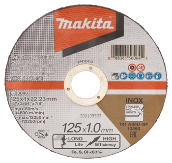 MAKITA E-03040 TARCZA TNĄCA INOX 125x1,0x22,23 mm