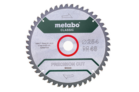 METABO 628061000 PIŁA TARCZOWA 254X30 Z48 WZ 5° UJEMNY