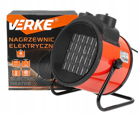 VERKE V80069 NAGRZEWNICA ELEKTRYCZNA 3500W TERMOWENTYLATOR OGRZEWACZ WENTYLATOR FARELKA