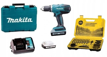 Wkrętarka MAKITA 18V DF457DWE+Osprzęt DEWALT 100pc