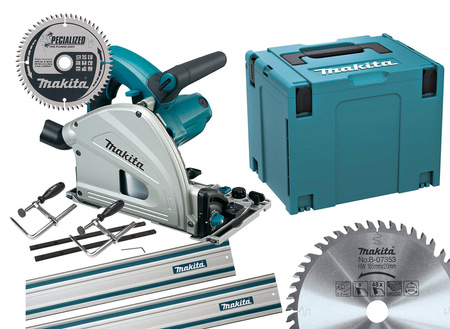 MAKITA SP6000J ZAGŁĘBIARKA + 2szt SZYNA + ŁĄCZNIK + TARCZA + ŚCISKI 2SZT