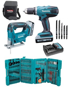 MAKITA DK18298X1 Zestaw Wkrętarka +Wyrzynarka +217pc