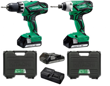 HIKOKI HITACHI 2 x Wkrętarka DS18DJL + WH18DJL 3 x AKU