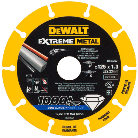DeWALT DT40252 TARCZA DIAMENTOWA EXTREME METAL 125mm