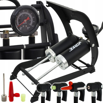 VERKE V83141 POMPKA NOŻNA DWUTŁOKOWA MANOMETREM ROWEROWA