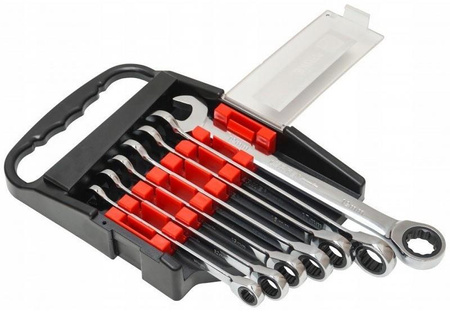 VERKE V35415 KLUCZE PŁASKO-OCZKOWE Z GRZECHOTKĄ 10-19mm