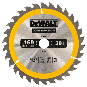 DeWALT DT1932 TARCZA DO PILAREK 160x20mm 30T