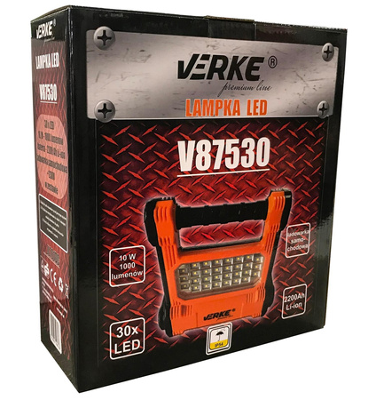 VERKE V87530 LAMPA HALOGEN BUDOWLANY AKU 10 W 30 LED SMD